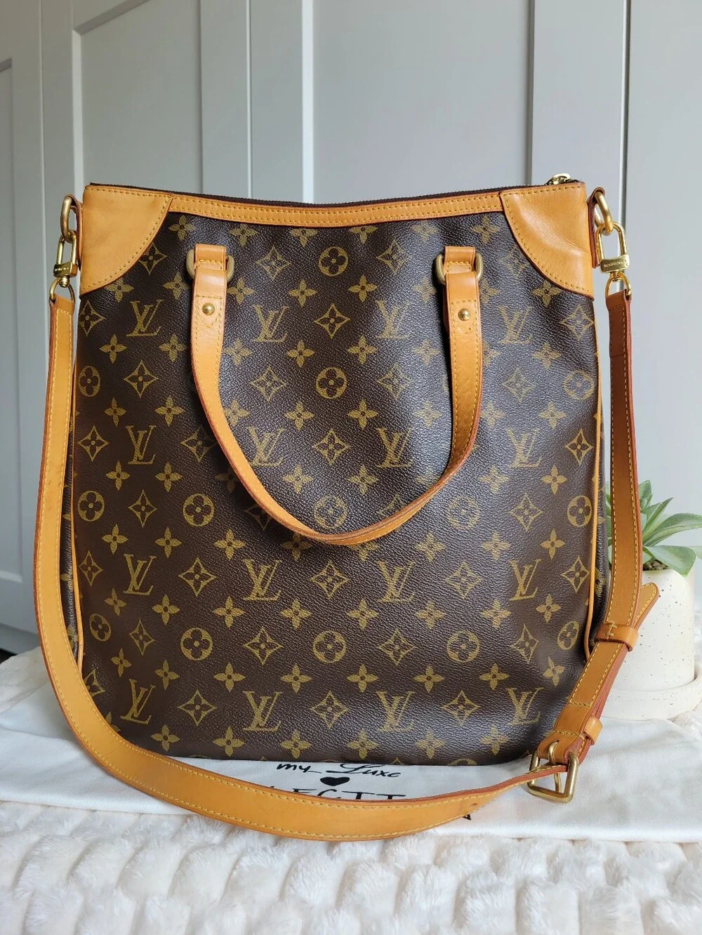 💕 Louis Vuitton ODEON Gm Brown Monogram Canvas Satchel Shoulder Bag